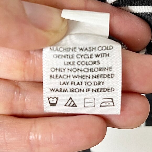 Marleylilly Women's T-Shirt S Black & Gray Striped Monogrammed Suede Long Sleeve - Picture 8 of 9